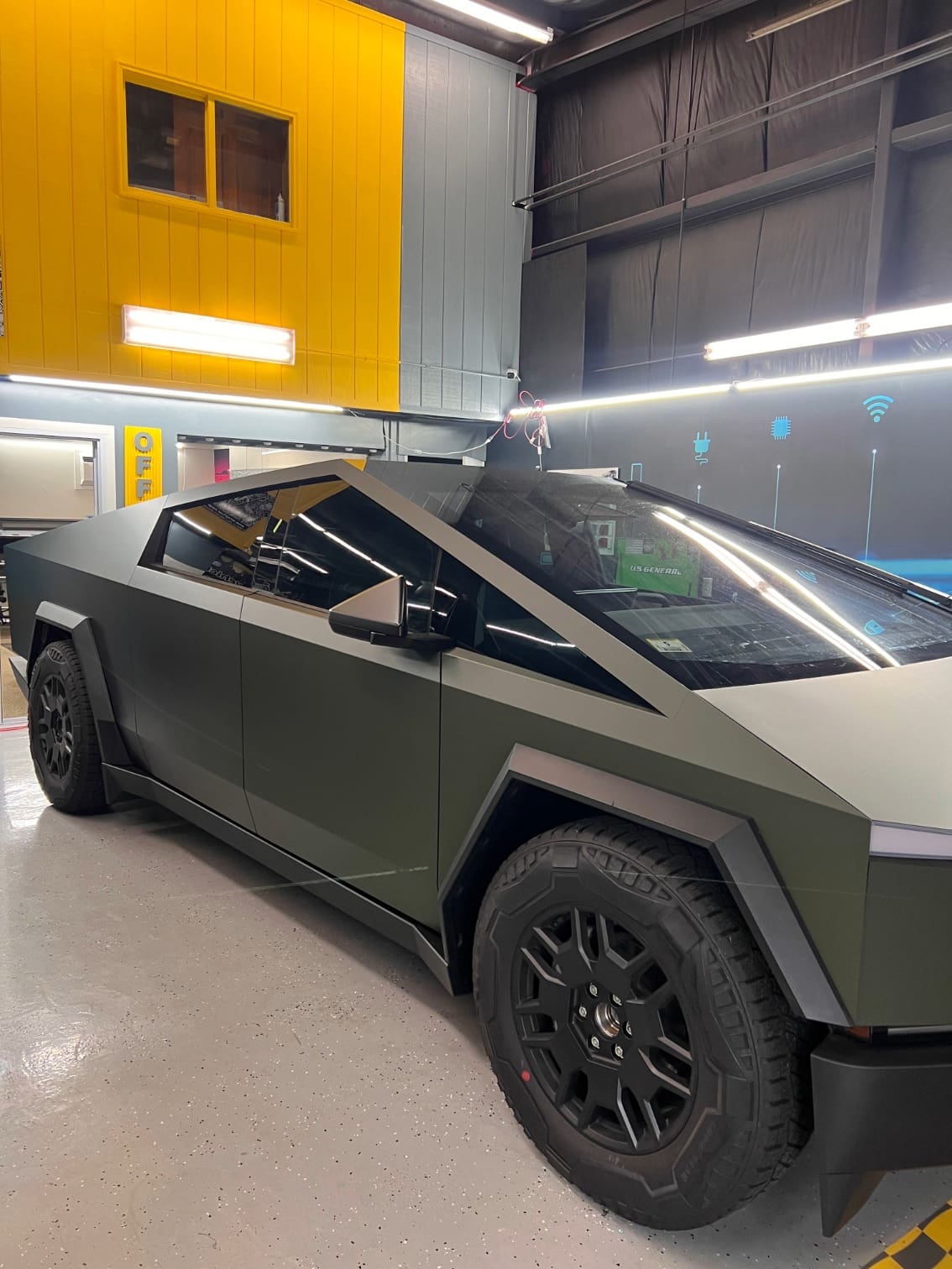 Wrap4Cars Tesla Cybertruck Matte Wrap Workshop View
