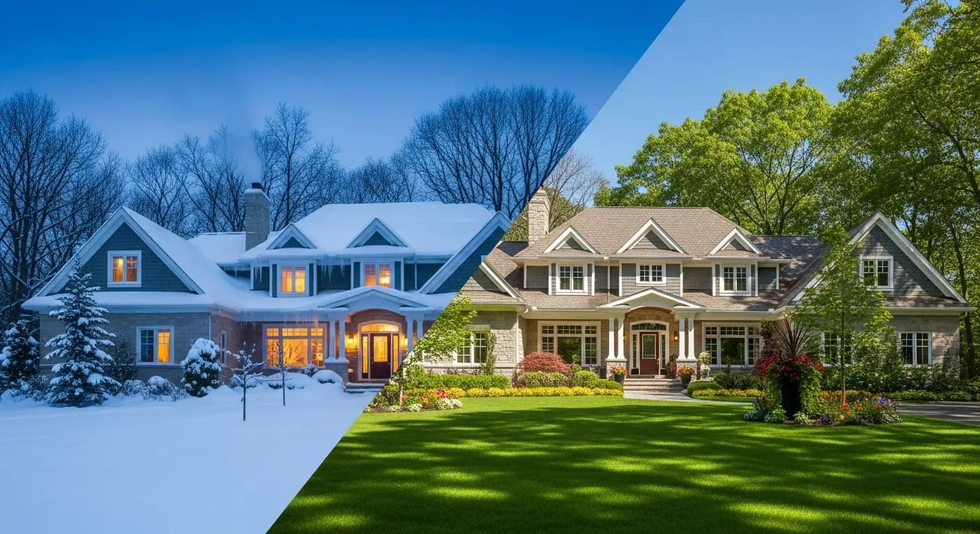 Summer Winter Split Article Hero Image Mighton Construction Custom Home